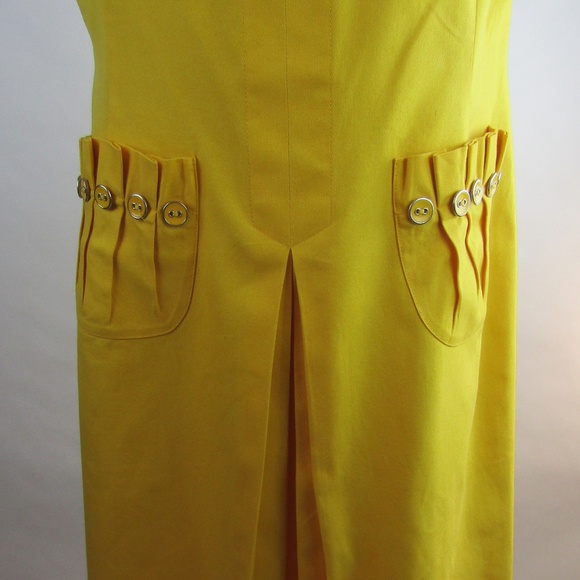 Suze Chin Yellow Sleeveless Dress w/ Pockets - Picture 2 of 8